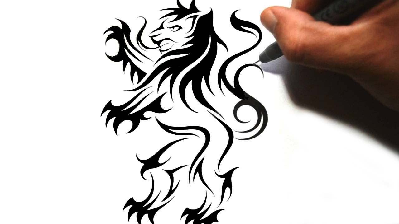 English lion tattoo Cut Out Stock Images & Pictures - Alamy