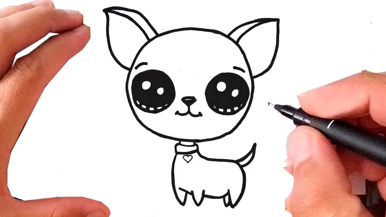 Desenho de cachorrinho kawaii para colorir