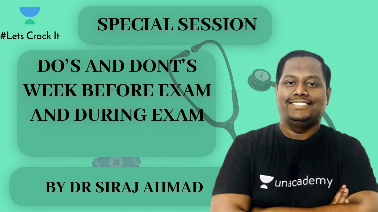 Do’s and Dont’s week Before Exam and During Exam Do’s and Dont’s week Before Exam and During Exam