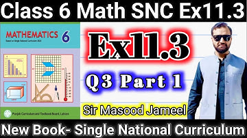 Class 6 Math SNC Exercise11.3 Q3(i) | Math  Ex 11.3 Q3 Grade 6 New book |Single National Curriculum