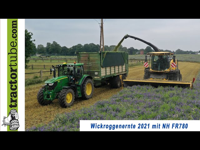 Wickroggen Ernte mit neuem NH FR780 Feldhcksler durch LU Schmitz - YouTube