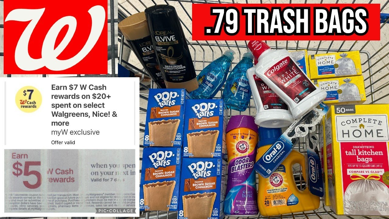 Walgreens DOUBLE STACKING BOOSTERS .79 TRASH BAGS! RUN!! YouTube