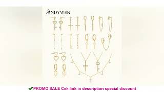 ANDYWEN 925 Sterling Silver Gold Heart Key Cross Chain Drop Earring Piercing Luxury Jewelry 2021 Wom