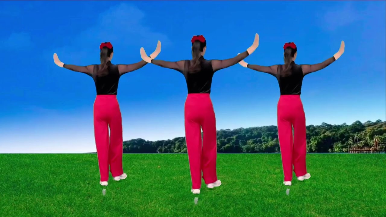 64步简单好学广场舞《一年更比一年好》完整版，背面演示