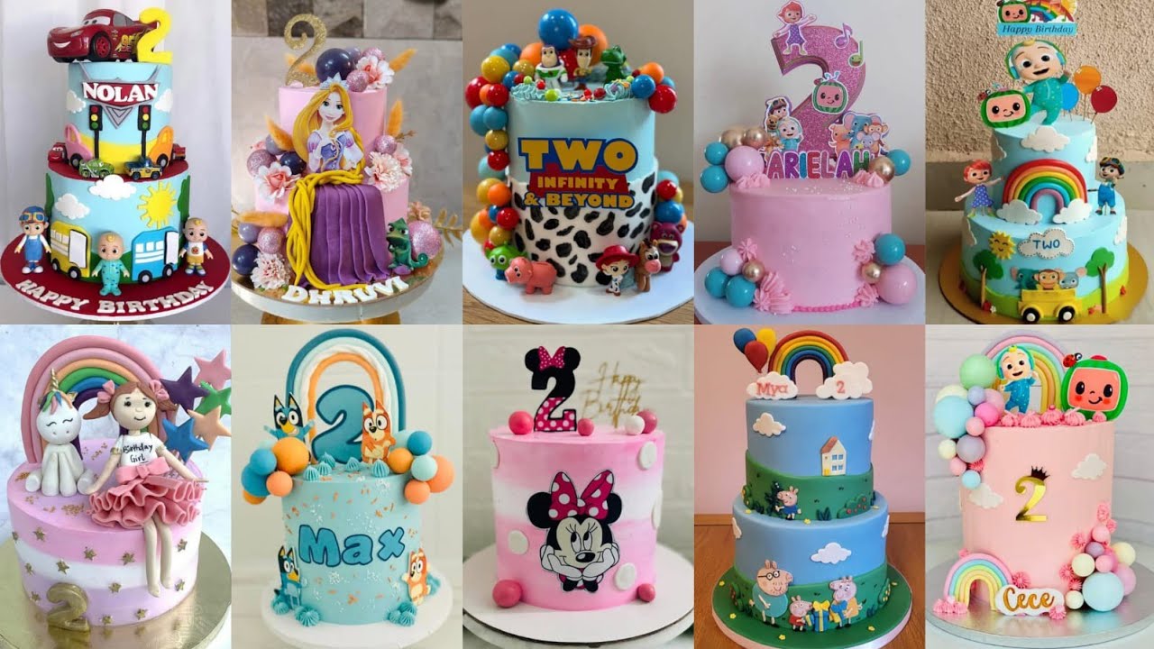 🎂2nd Birthday Cake Design Girls/2nd Birthday Cake Design Boys/2 Year Baby Boy Birthday Cake Design