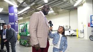 Shaq gives out money at NBA All-Star Saturday & explains why he gives back to those in need.