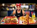 DOUBLE FOOD CHALLENGE // GIANT HOT DOG CHALLENGE + 20 X TACO SPEED CHALLENGE IN ONE SITTING!