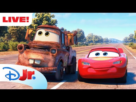 🔴 LIVE! 24 HOURS Pixar Cars NEW Livestream! 🚘 | Cars on the Road, Cars Toon & MORE! | @disneyjr