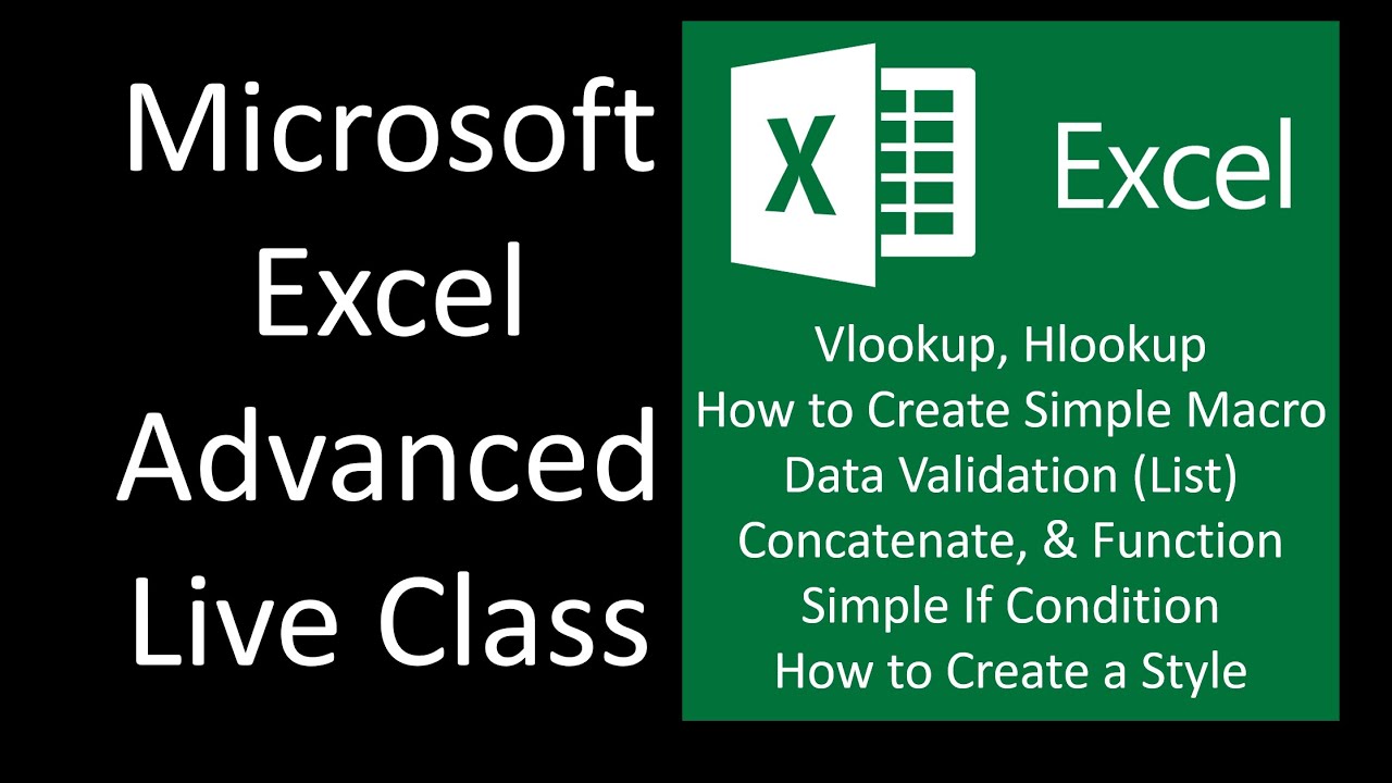 Microsoft Excel Advanced Live Class - YouTube