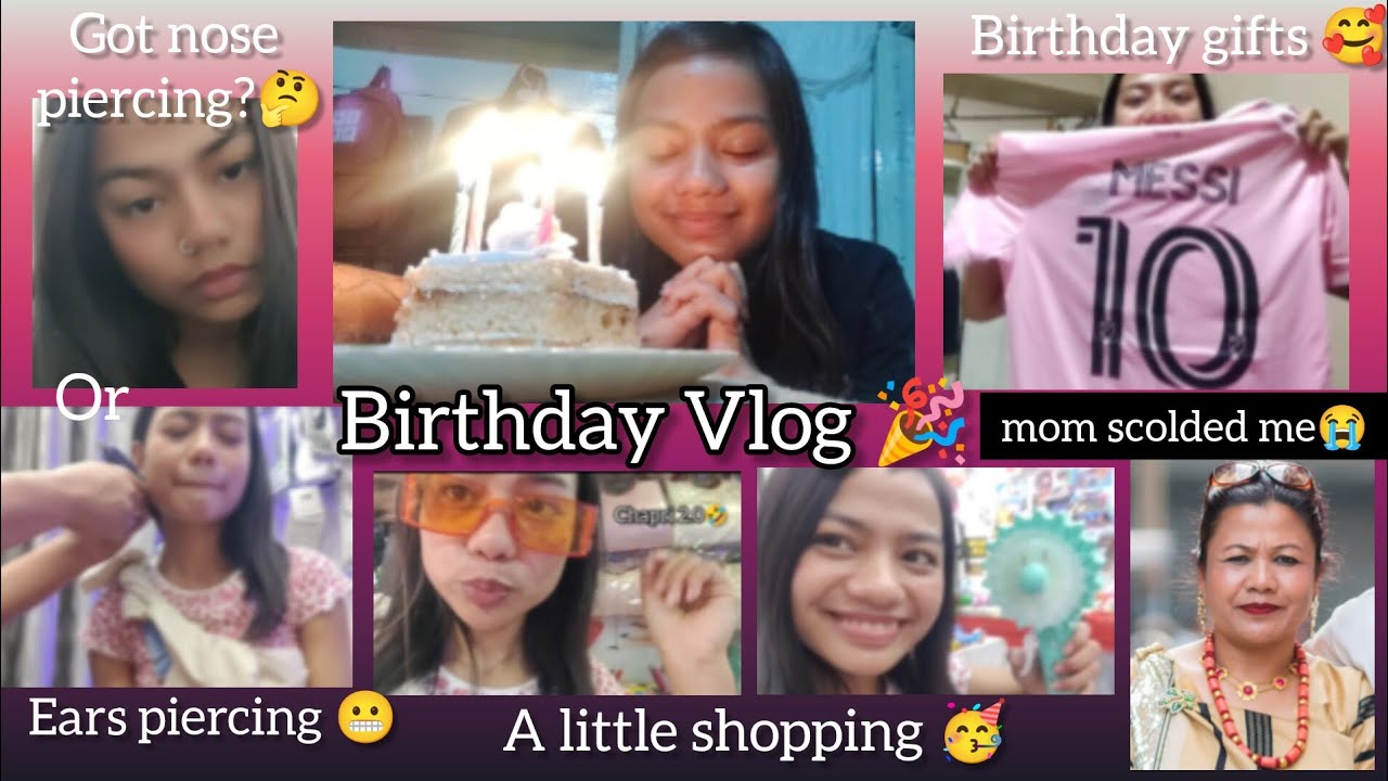 Видеоблог о дне рождения🥳🔥, пирсинг носа и ушей 😬?