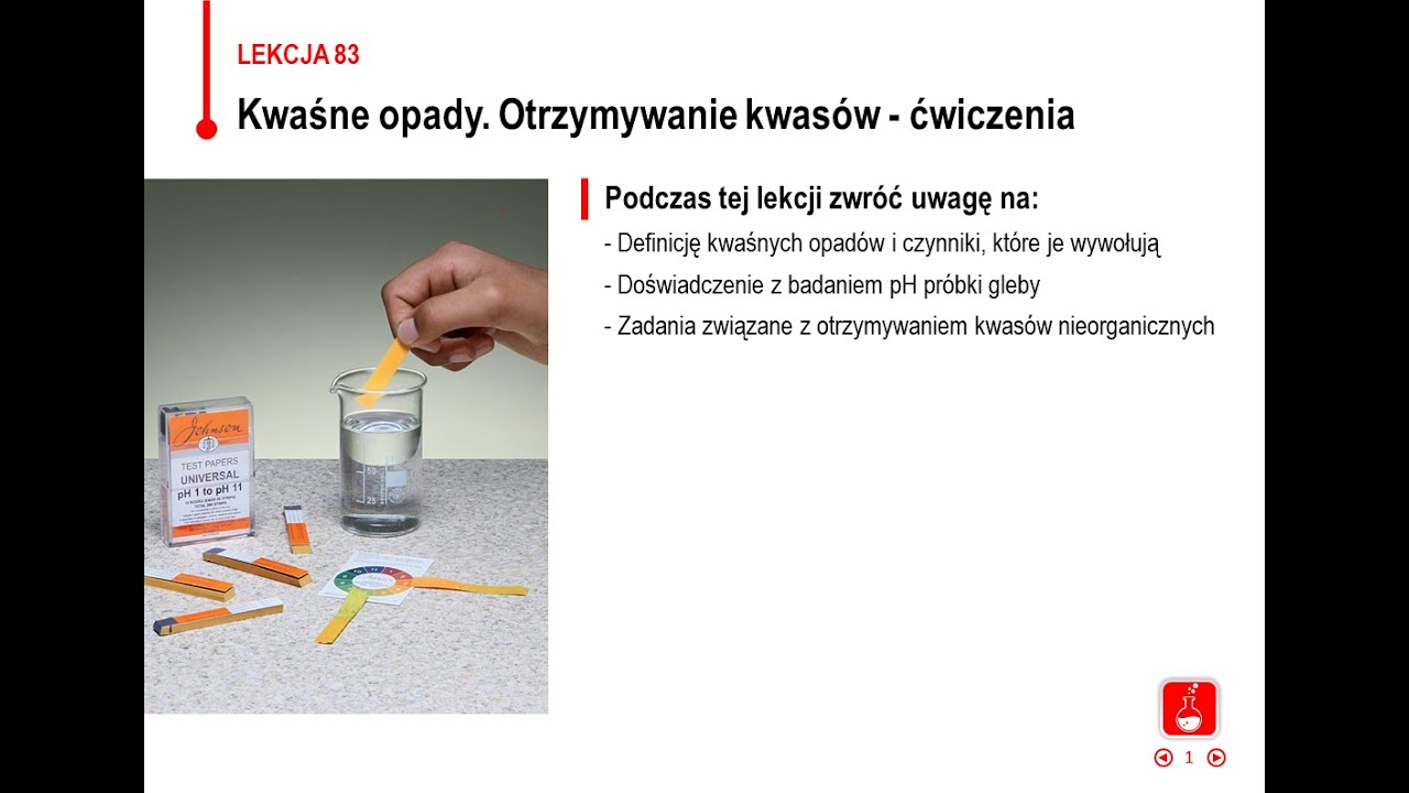 Chemia - klasa 7 - Kwaśne opady. Otrzymywanie kwasów - ćwiczenia - YouTube