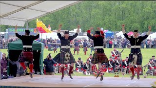 Atholl Highlanders in Highland Dancing display during 2022 Atholl Gathering at Blair Castle