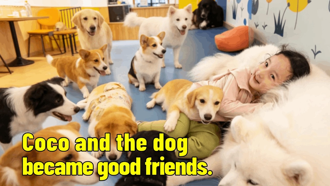 Coco tried feeding the dog and they became good friends.