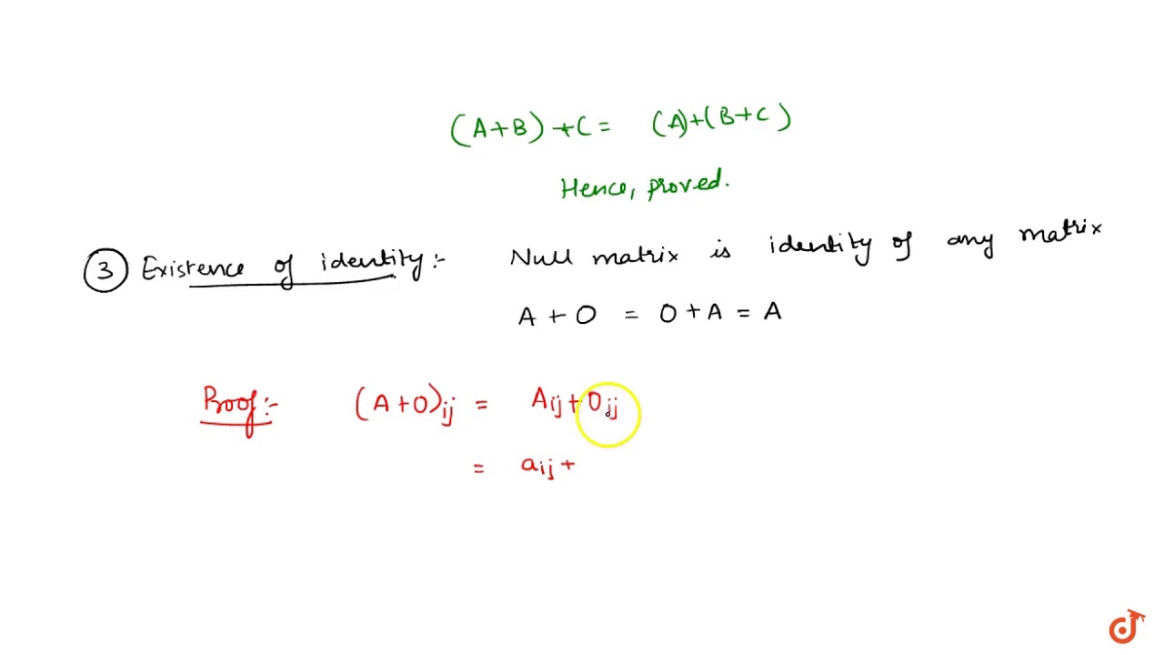 Properties Of Matrix Addition YouTube Properties Of Matrix Addition YouTube