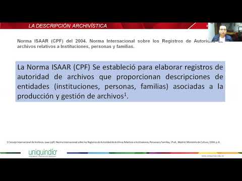 Descripción Archivística Normas ISADG - ISAAR CPF - EAD