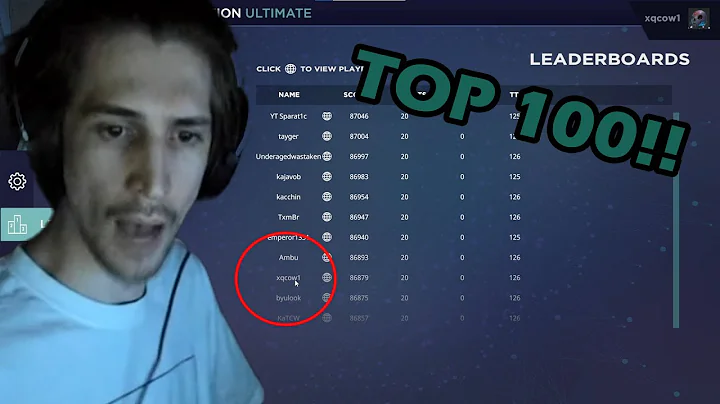 xQc gets top 100 on Aimlab reaction time