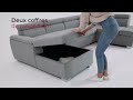 Vidéo: Canap&eacute; d&#039;Angle Panoramique PAOLA Convertible en Tissu