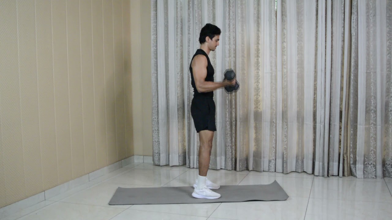 Burpee to bicep curls - YouTube