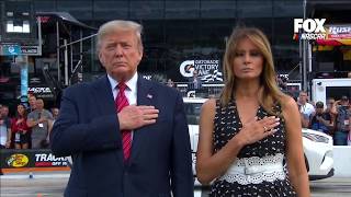 National Anthem Before Dayton 500 | President Donald Trump and Melania Trump
