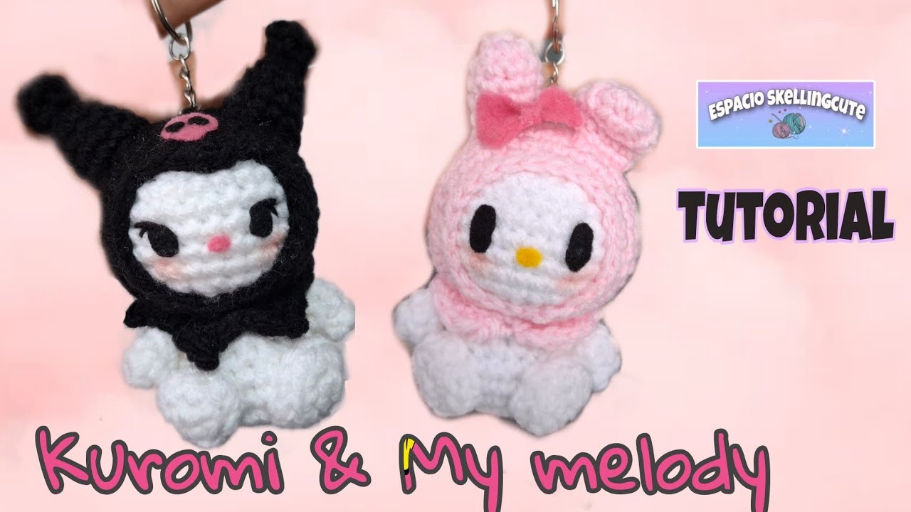 My melody y Kuromi amigurumi tutorial tejido a crochet | llavero tejido ...