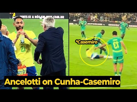 كاسيميرو وكونيا يصدمان أنشيلوتي خلال مباراة البرازيل والسنغال اليوم أبرز أحداث مباراة البرازي