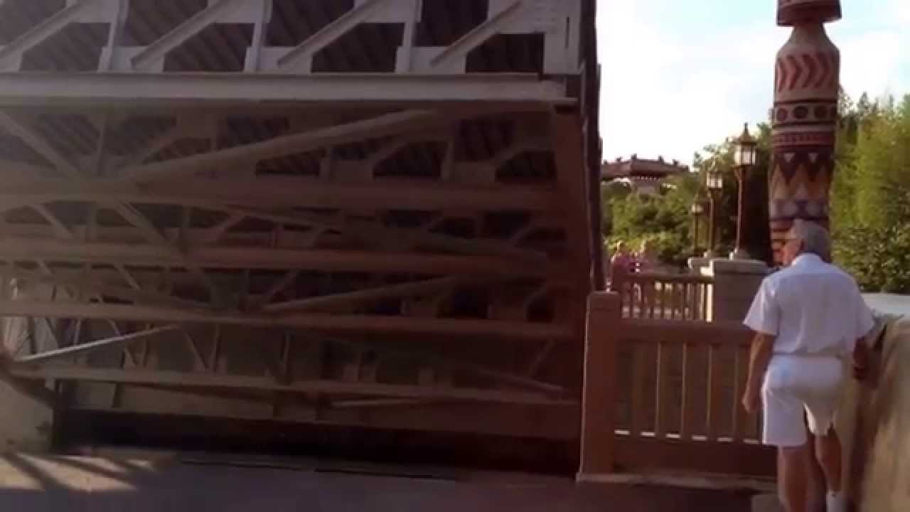 Drawbridge being raised at WDW EPCOT World Showcase