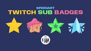 Twitch Sub Badges Speedart - Inkscape Vector Gaming Designs