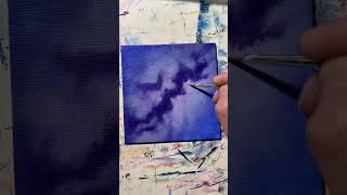 Milky Way mini painting in acrylics #spaceart #milkyway