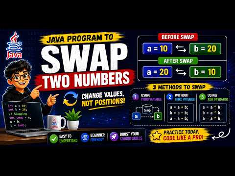 Swap Two Numbers in Java 🔥 | With & Without Temporary Variable