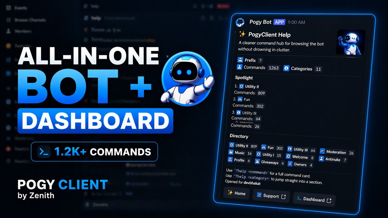 1 Bot All In One Discord Bot With Components V2 And Dashboard | Free Source ...