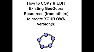 How to COPY & EDIT Existing GeoGebra Resources (from Others) to Create YOUR OWN Version(s)