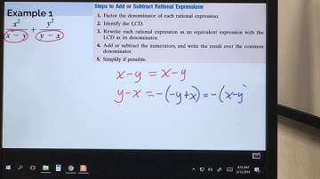 5.3 Adding or Subtracting Rational Expressions with Opposite Denominators
