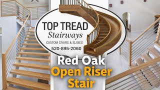 Beautiful Red Oak Open Riser Stair , by Top Tread Stairways