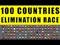 100 Countries Elimination Marble Race in Algodoo \ Marble Race King