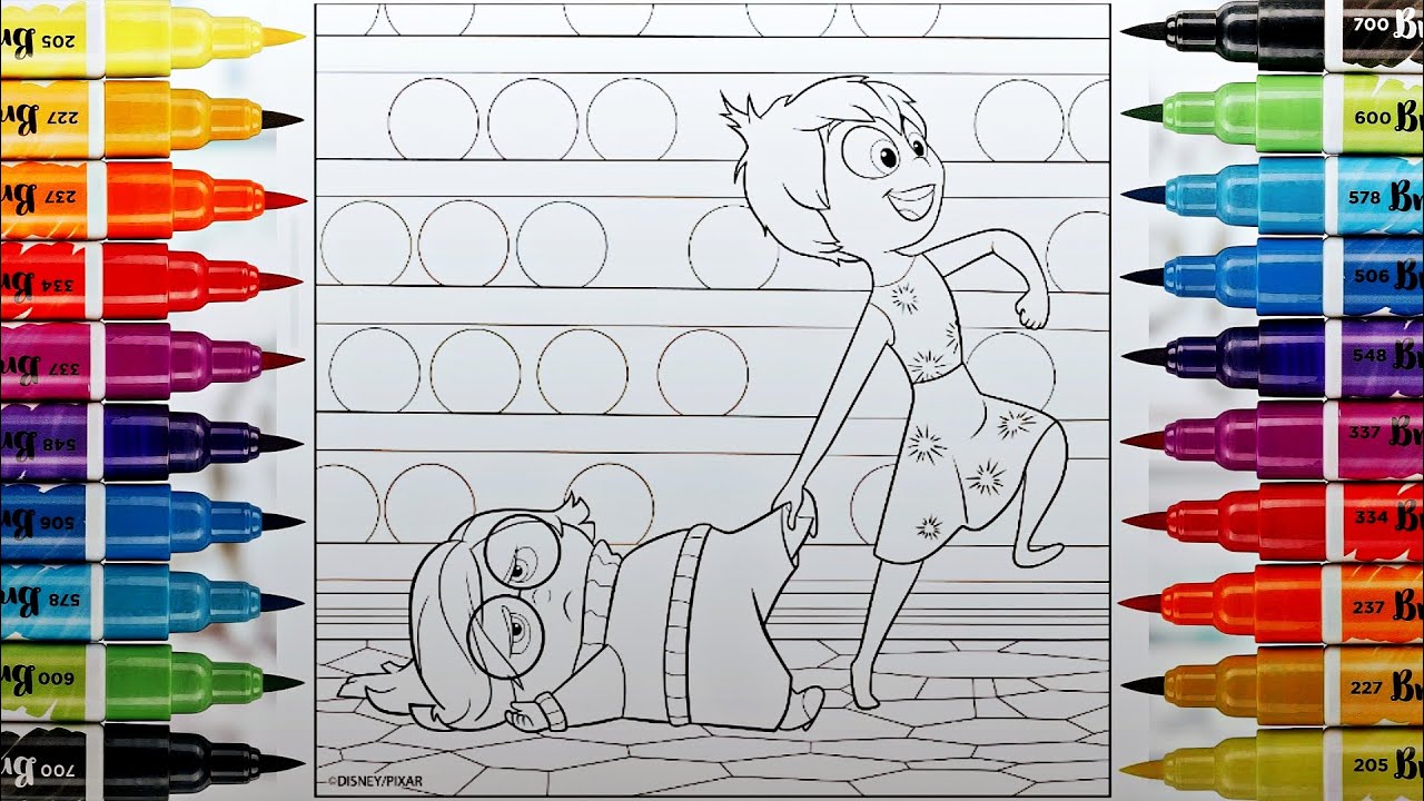 Coloring Inside Out Joy and Sadness