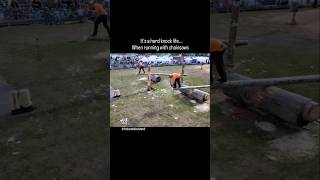 So a running chainsaw is not good for balance?