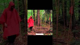 Incredible forest cabin build using only natural wood! #bushcraft #survival  #primitive#usashorts