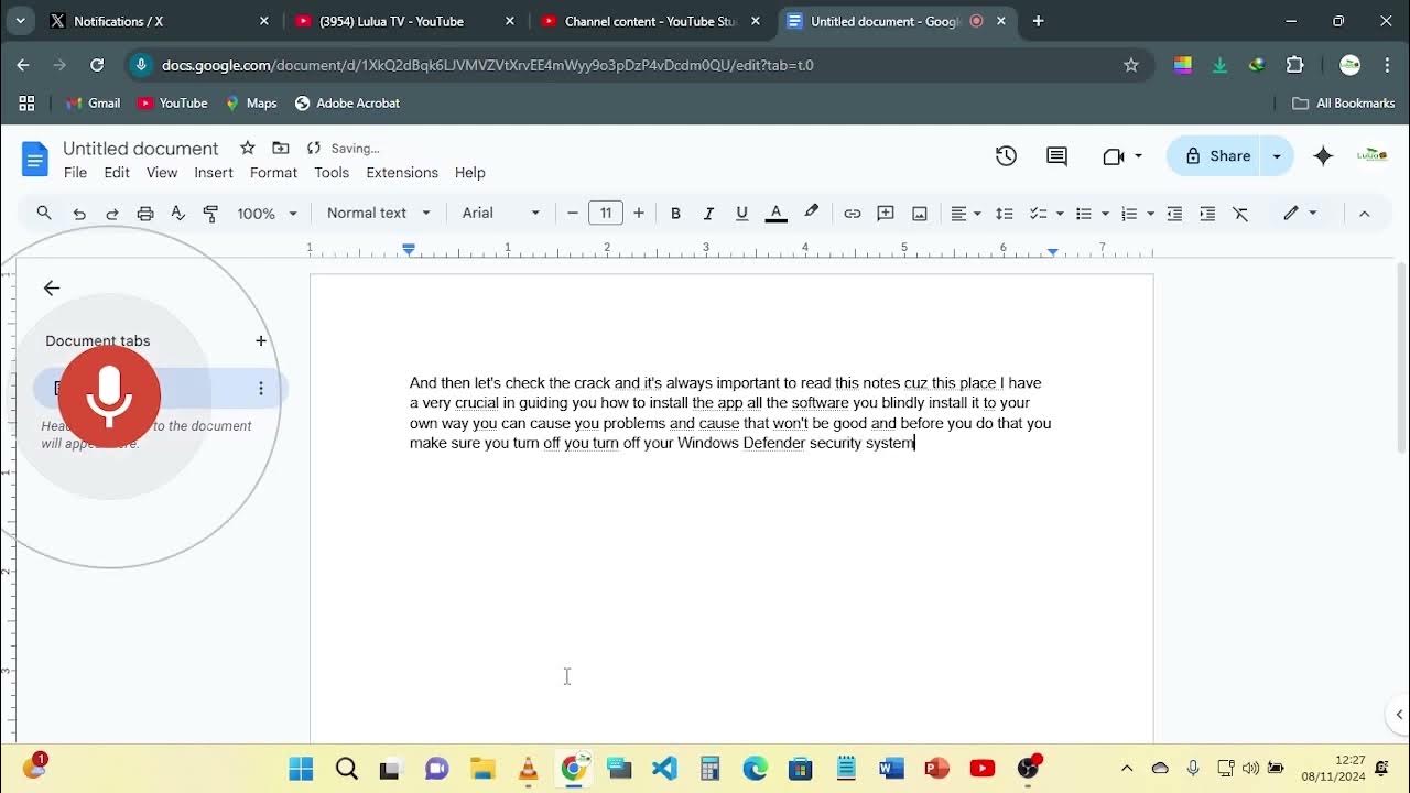 How To Transcript Speech To Text On Google Docs In 2 Minutes - YouTube