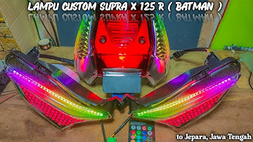 Custom Lazy Supra X 125 R/ Batman Front & Rear Lights - Can be adjusted with Remote & Android Phone