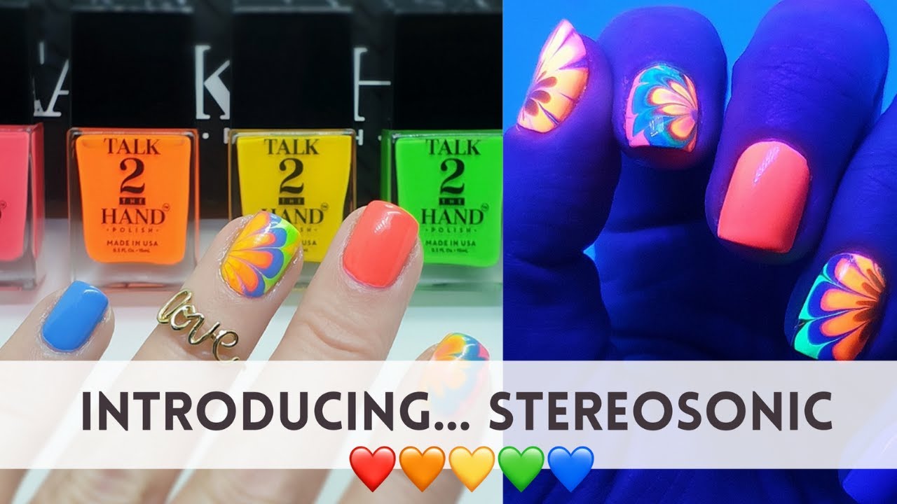 INTRODUCING... STEREOSONIC! 😱| RAINBOW WATERMARBLE NAIL ART