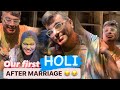 Our first holi after marriage   vishakha and divesh