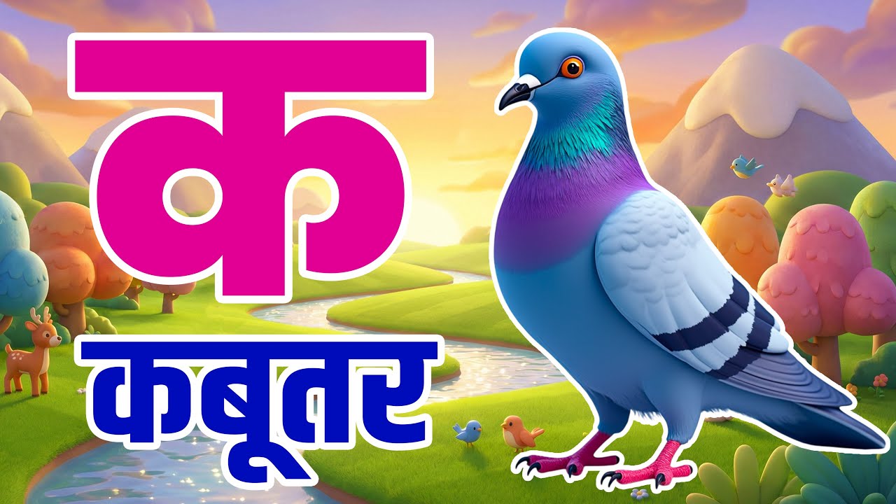 क से कबूतर,अ से अनार a se anaar k se kabutar | Hindi varnmala | ABCD क से‌ कबूतर, Alphabet for kids