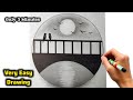 beautiful Circle Drawing Step by Step | Very Easy Drawing Of Nature | How to draw Nature Drawing