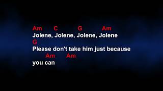 Video thumbnail of ""JOLENE"  backing track, key of Cm (chords and lyrics)"