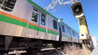 【少しレールの音が変わった?】E233系3000番代コツE-02編成+コツE-74編成 JR宇都宮線1565E列車通過ジョイント音