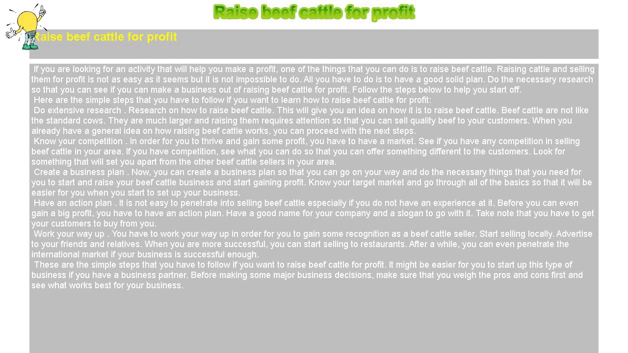 how-to-raise-beef-cattle-for-profit-youtube