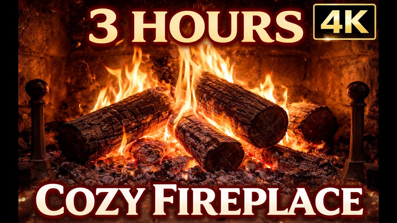 3 Hours Fireplace ASMR | Warm & Cozy
