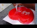 Red colour heart shape cake model