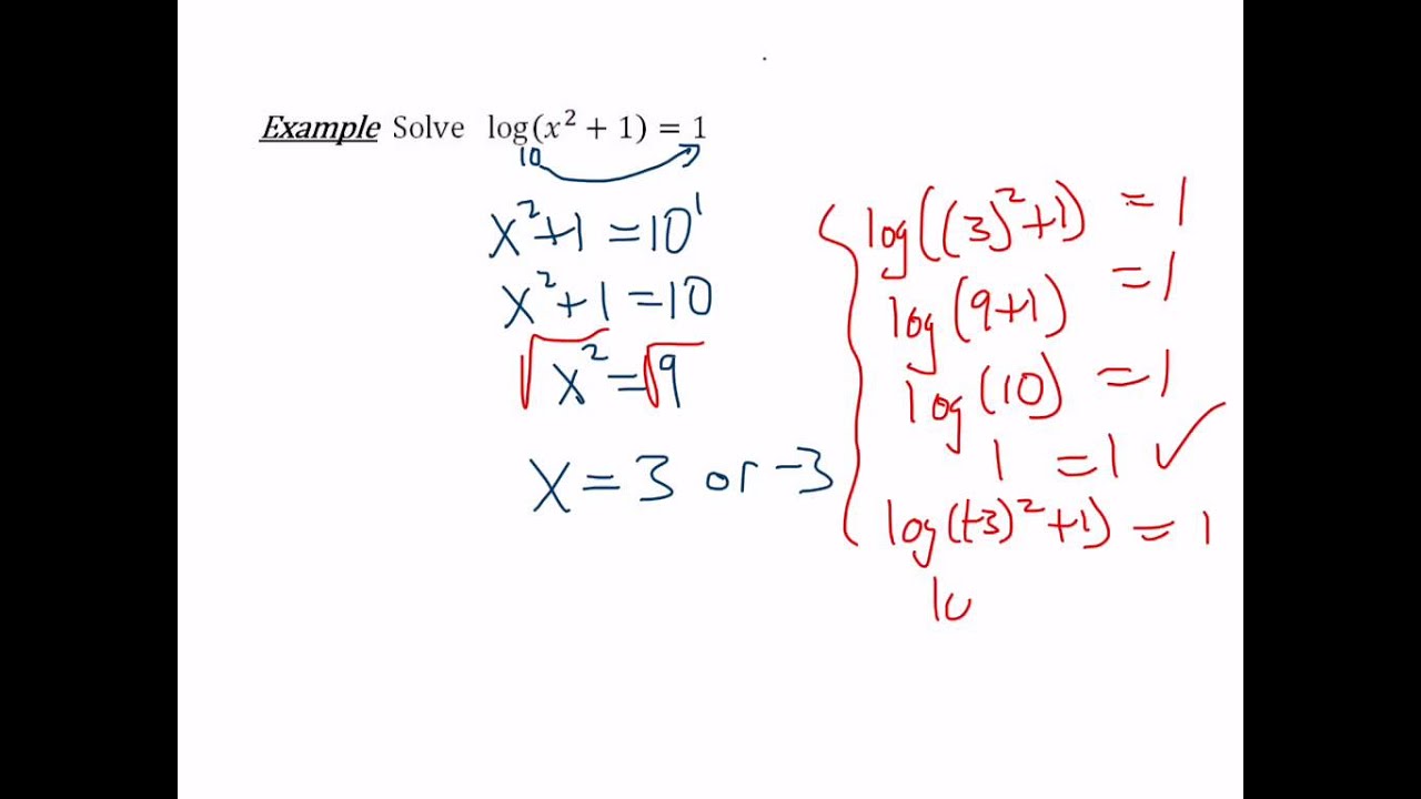 Solving Basic Logarithmic Equations - YouTube