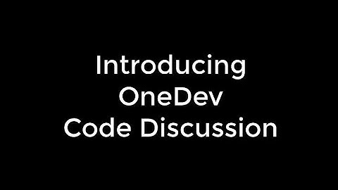 Code discussion with OneDev